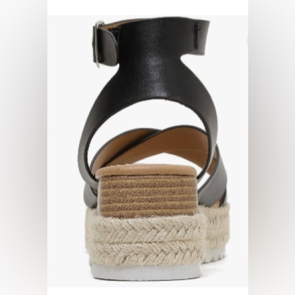 New in Box - Black Espadrille Wedge Sandals โ Size 7 โ - Picture 4 of 7